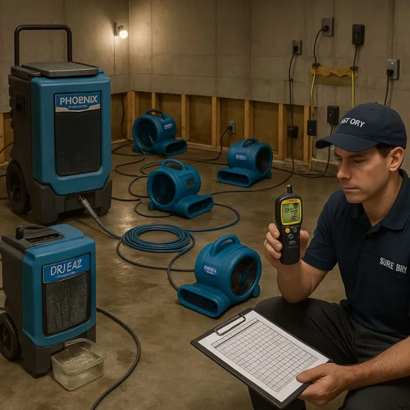 Structural Drying and Dehumidification process in Fair Plain, MI
